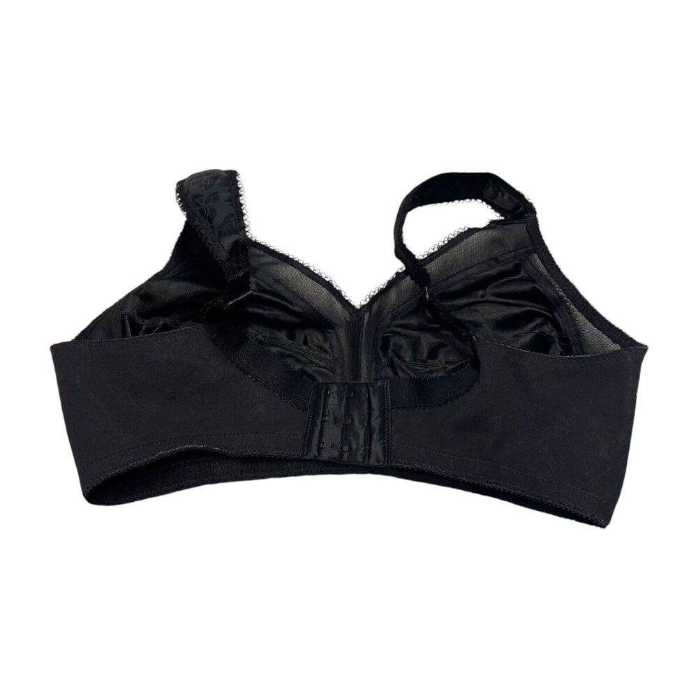 Playtex Secrets Bra Women's 38C Black 100% Polyester Lace Trim Adjustable Strap - Picture 2 of 6